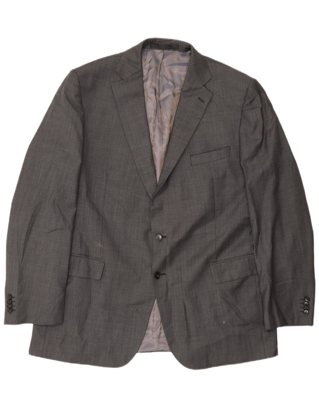 Marks & Spencer Herren-Blazer mit 2 Knöpfen, UK 46, XL, graue Wolle