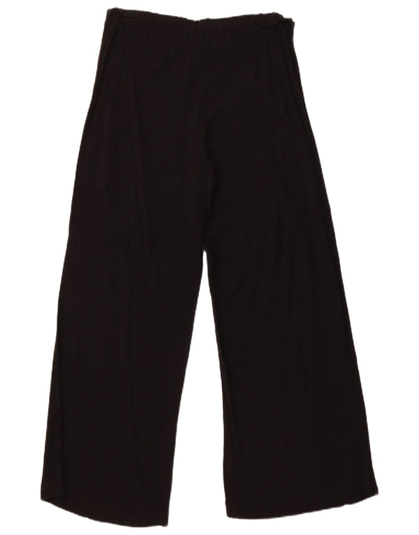 Marks & Spencer Damen-Hose mit weitem Bein, UK 14, Größe L W32 L29, schwarze Viskose