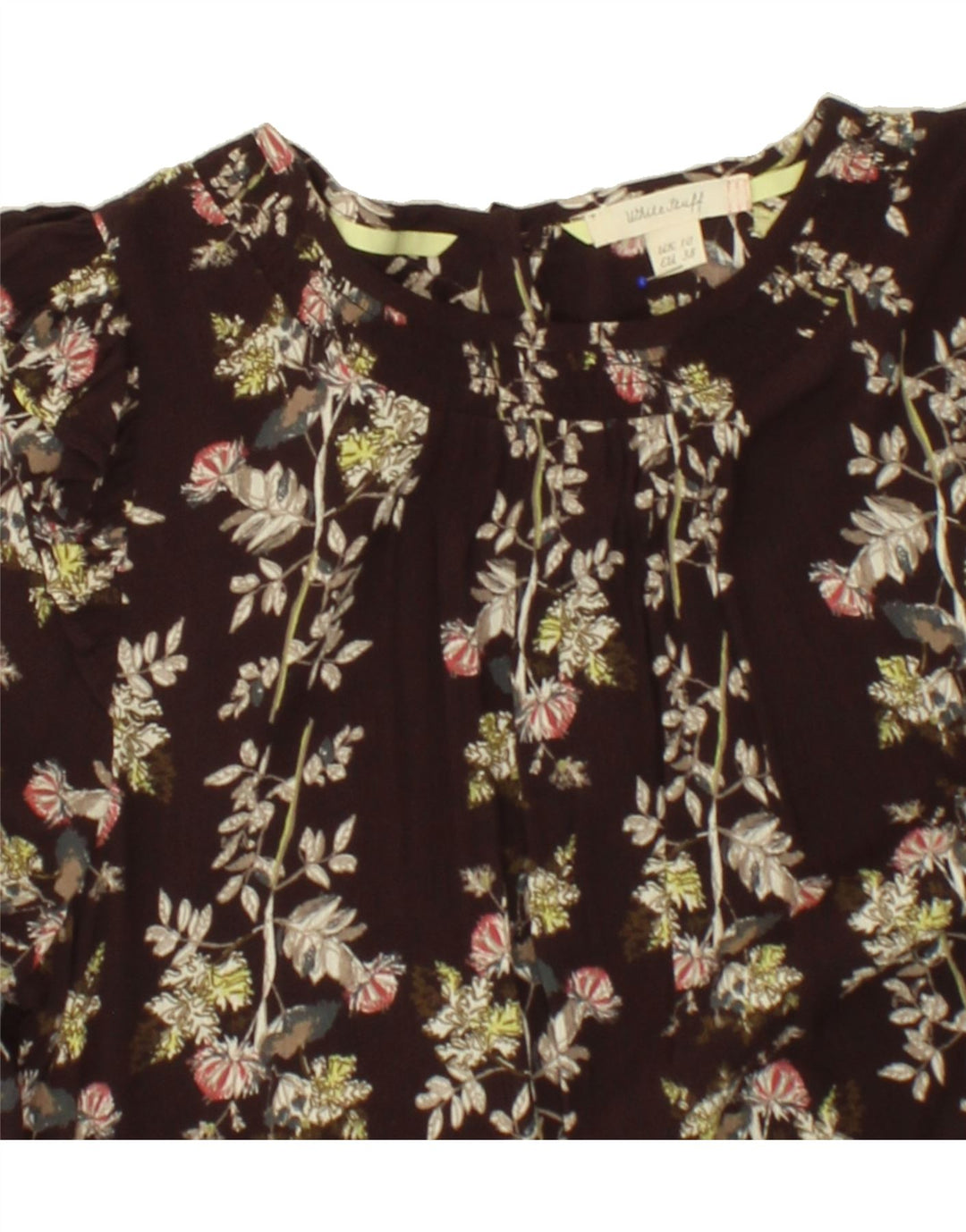 WHITE STUFF Womens Long Sleeve Basic Dress UK 10 Small Brown Floral Vintage White Stuff and Second-Hand White Stuff from Messina Hembry 