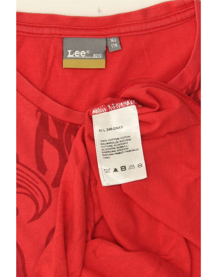 Lee Jungen-T-Shirt mit Grafik, 15–16 Jahre, rote Baumwolle