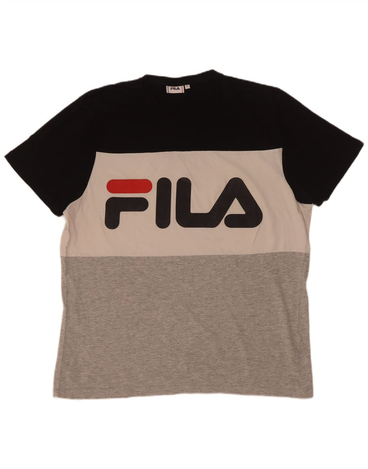 Fila Herren-T-Shirt mit Grafik, groß, mehrfarbig, Farbblock