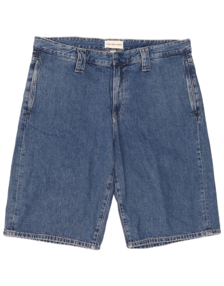 Calvin Klein Herren Denim Shorts W36 Große blaue Baumwolle
