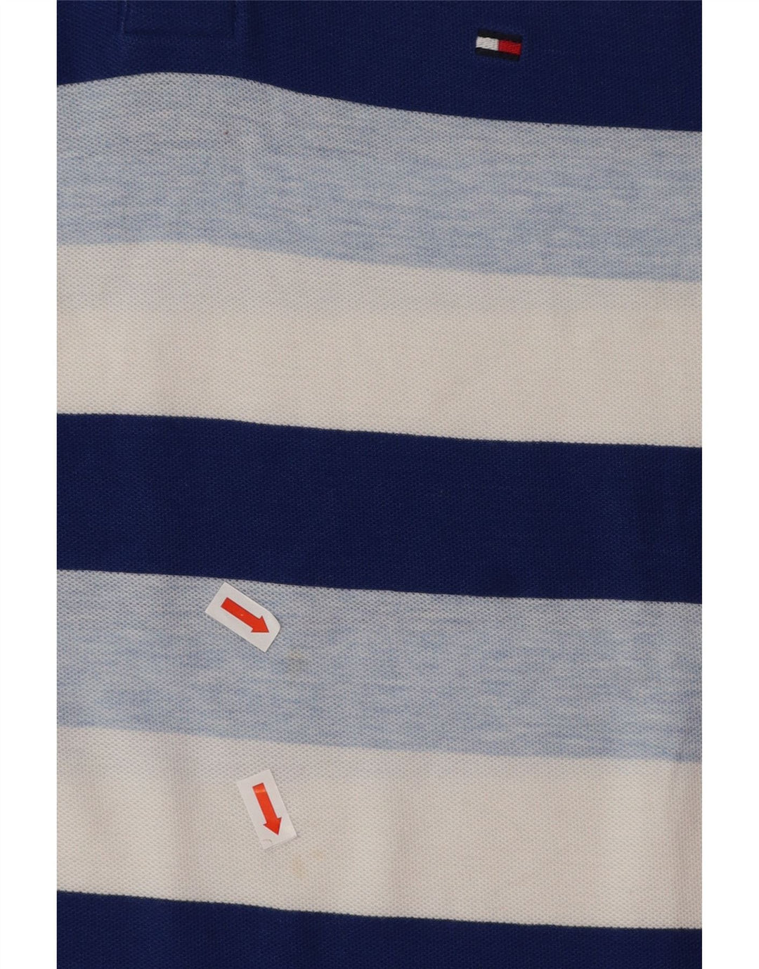 TOMMY HILFIGER Herren Poloshirt mittelblau gestreift aus Baumwolle