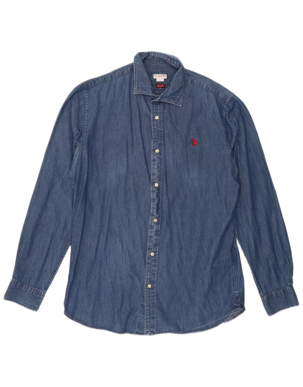U.S. Polo Assn. Slim-Fit-Jeanshemd für Herren, Größe L, Blau