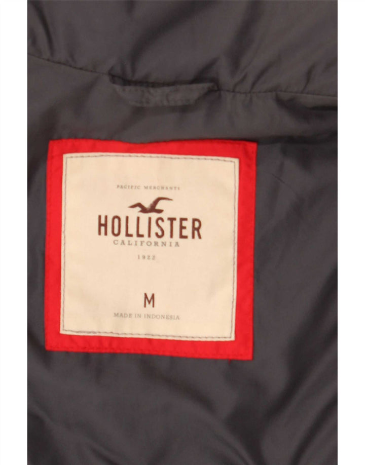 Hollister Damen Wattierte Weste UK 12 Mittelgraues Polyester