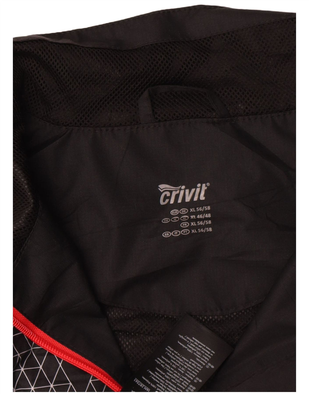 Crivit Herren-Regenjacke UK 46/48 XL, schwarzes geometrisches Polyester