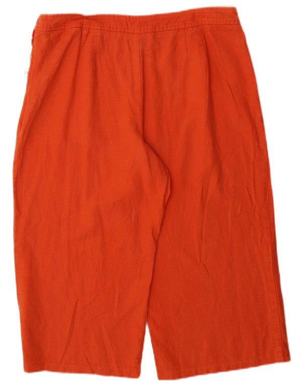 Marks & Spencer Damen Caprihose UK 14 Large W32 L20 Orange Leinen