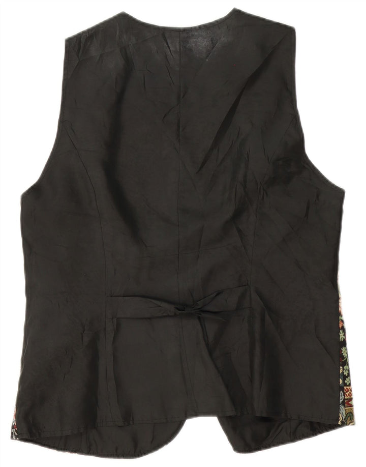 Vintage Damen Weste UK 14 Mittelgrün geblümt