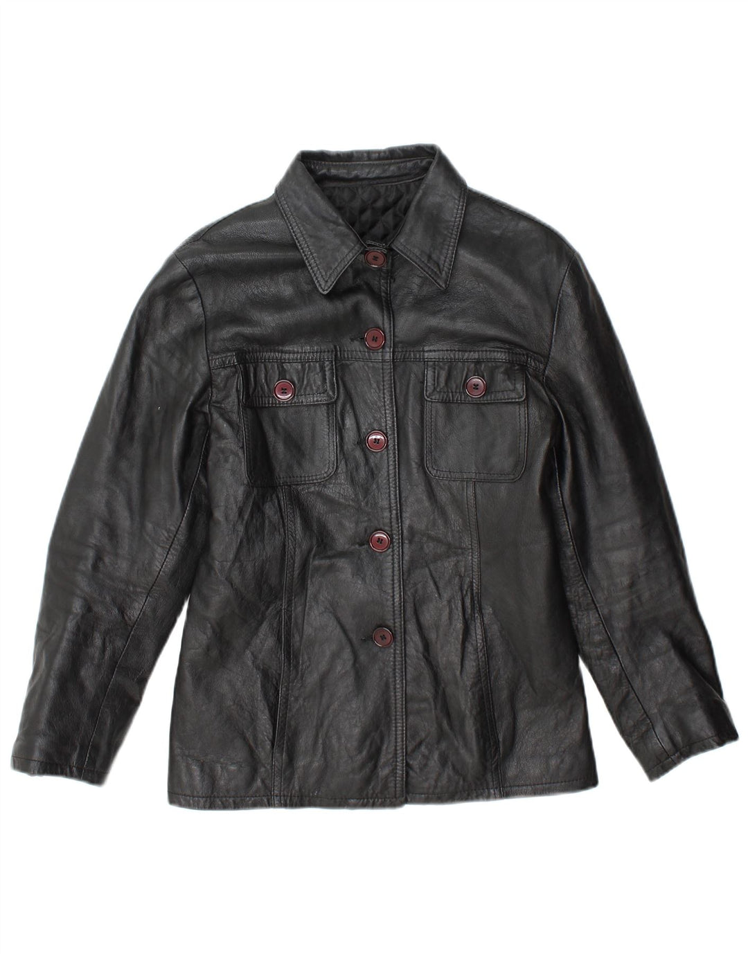 Regina Schrecker Damen Lederjacke UK 10 Small Schwarz