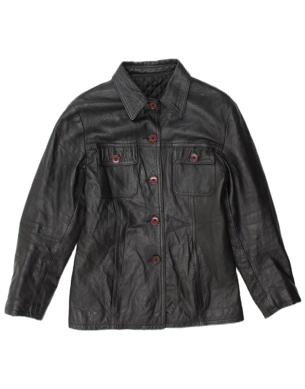 Regina Schrecker Damen Lederjacke UK 10 Small Schwarz
