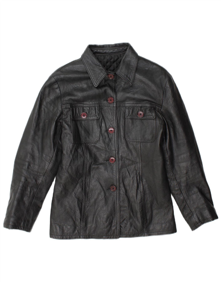 Regina Schrecker Damen Lederjacke UK 10 Small Schwarz