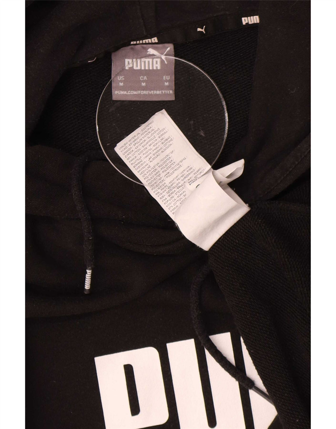 Puma Herren Grafik-Hoodie-Pullover aus mittelschwarzer Baumwolle