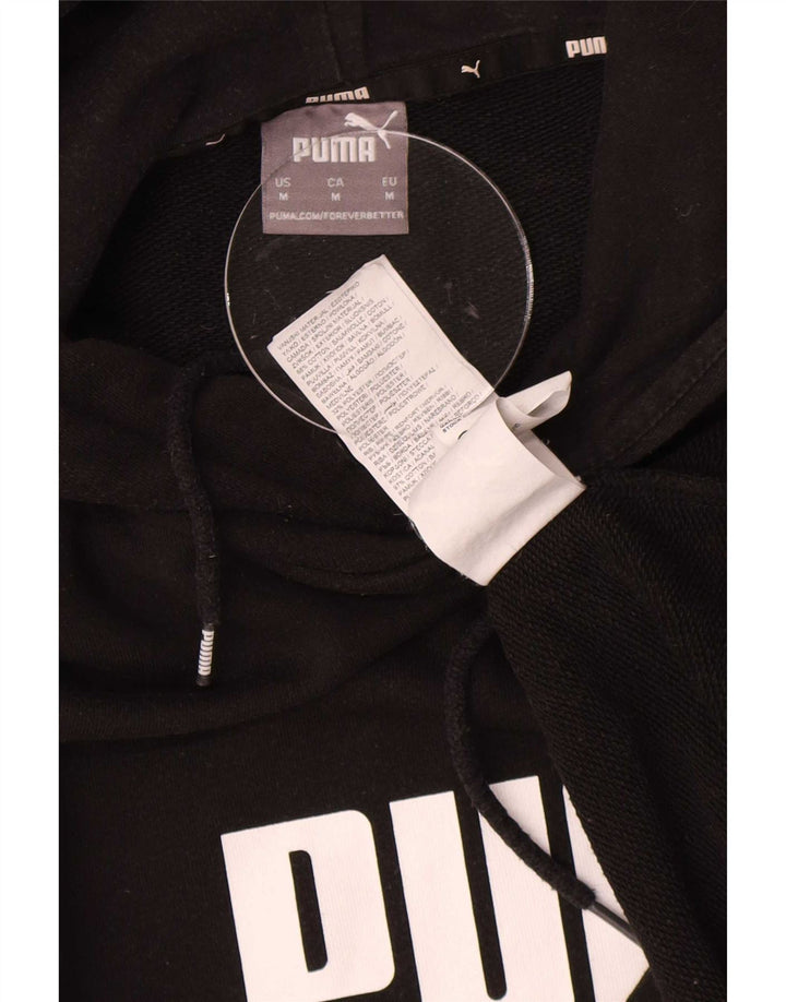 Puma Herren Grafik-Hoodie-Pullover aus mittelschwarzer Baumwolle