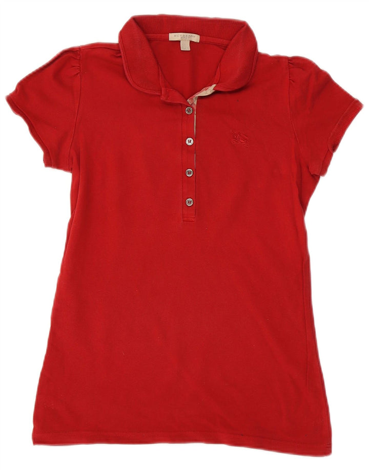 Burberry Damen BRIT Poloshirt UK 12 Mittelrot