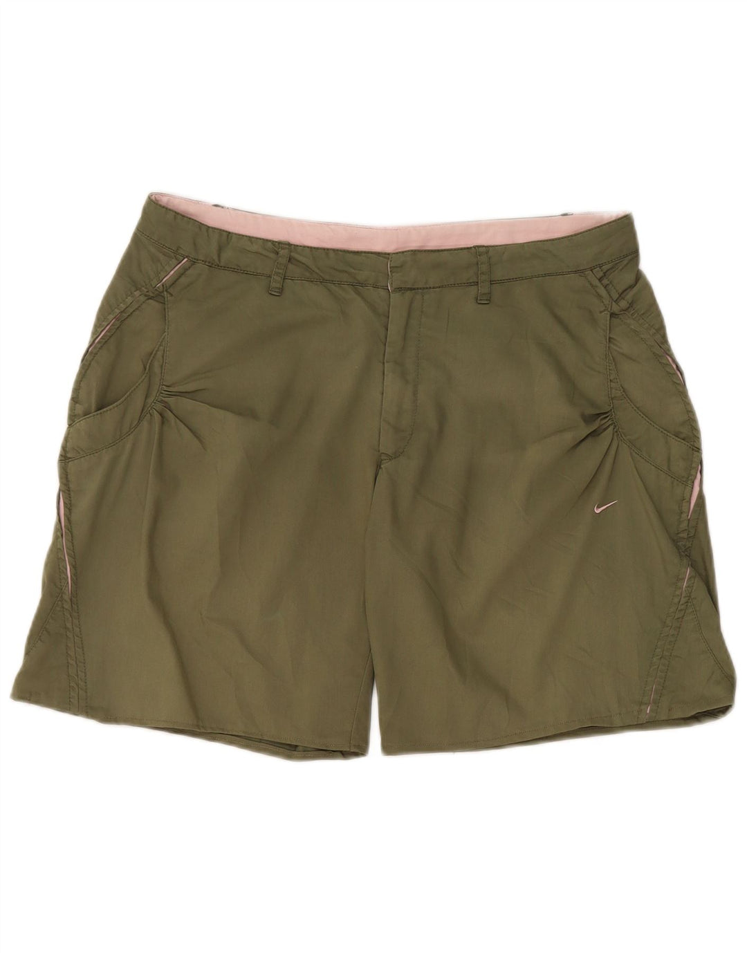 Nike Damen Chinoshorts UK 12 Medium W32 Khaki Baumwolle