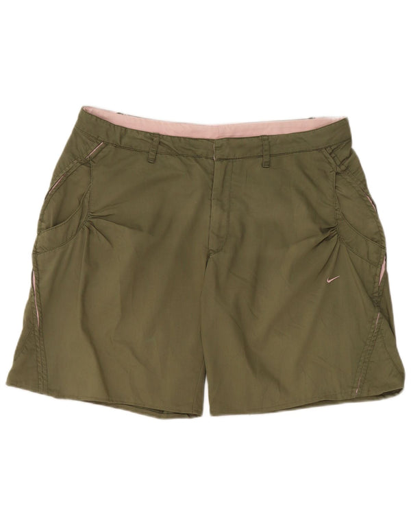 Nike Damen Chinoshorts UK 12 Medium W32 Khaki Baumwolle