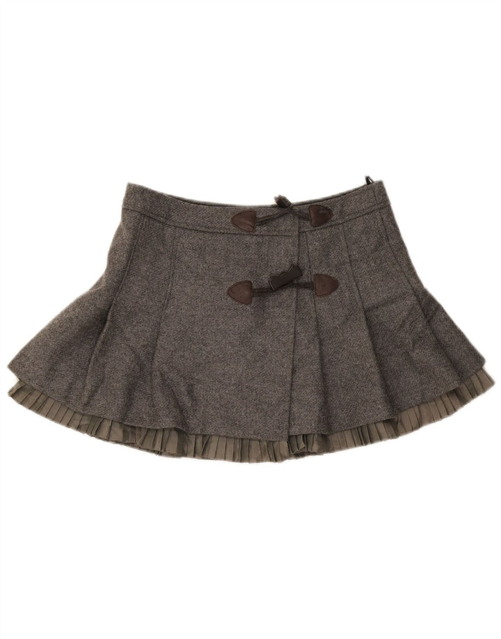 Valentino Damen Mini-Wickelrock Medium W30 Graue Schurwolle
