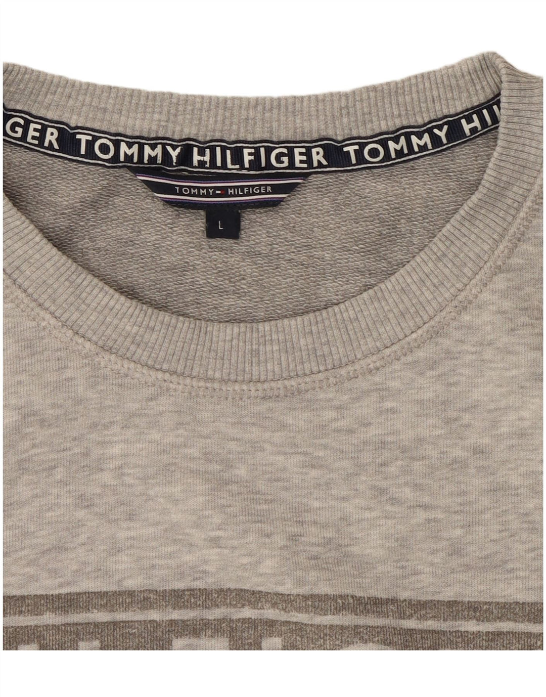 Tommy Hilfiger Damen Grafik-Sweatshirt-Pullover UK 16 Large Grau