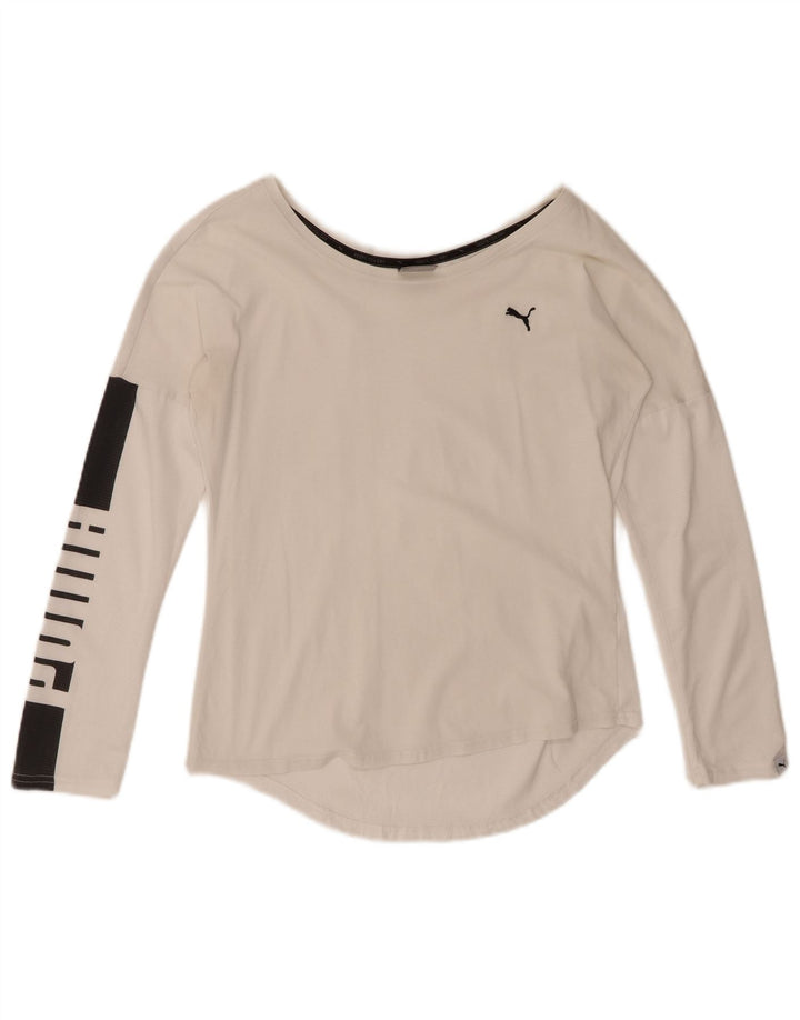 PUMA Womens Graphic Top Long Sleeve UK 8 Small  White