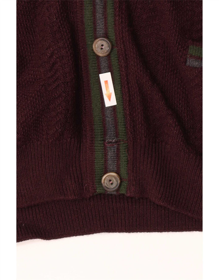 Il Granchio Herren-Strickjacke, klein, kastanienbraun gestreift
