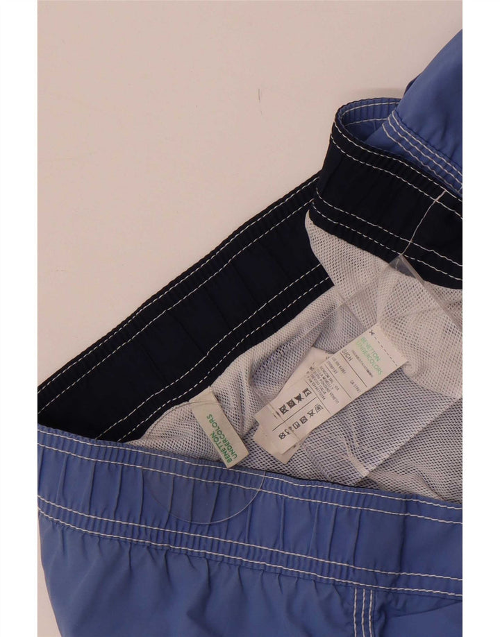 Benetton Herren-Badeshorts, klein, aus blauer Baumwolle