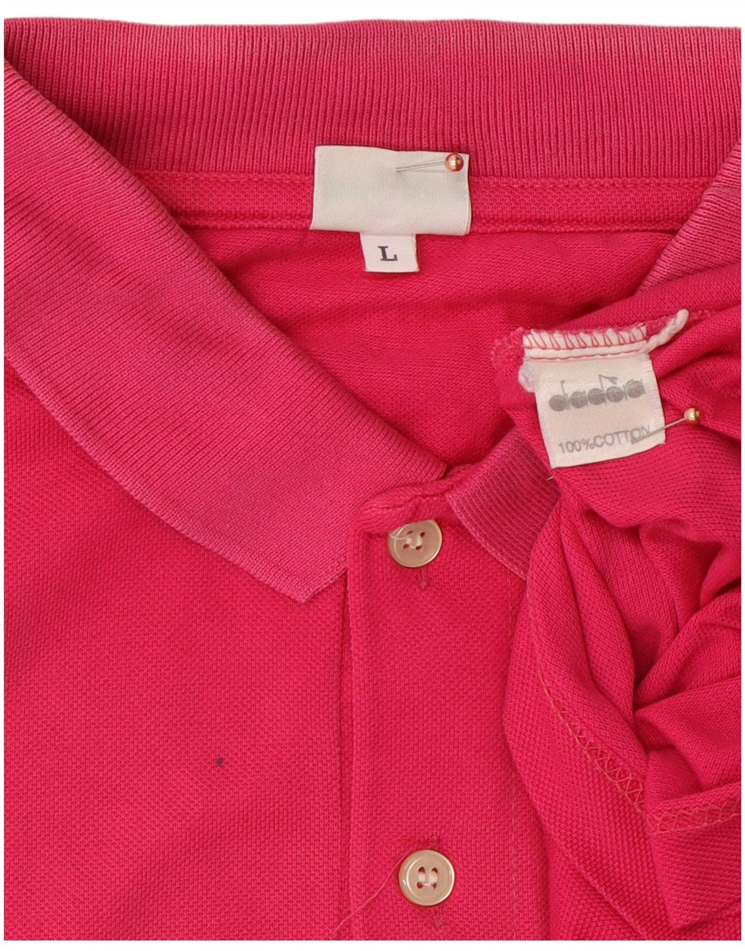DIADORA Herren-Poloshirt, groß, rosa Baumwolle