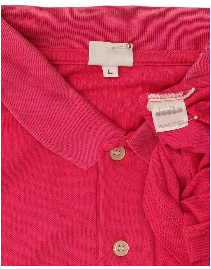 DIADORA Herren-Poloshirt, groß, rosa Baumwolle