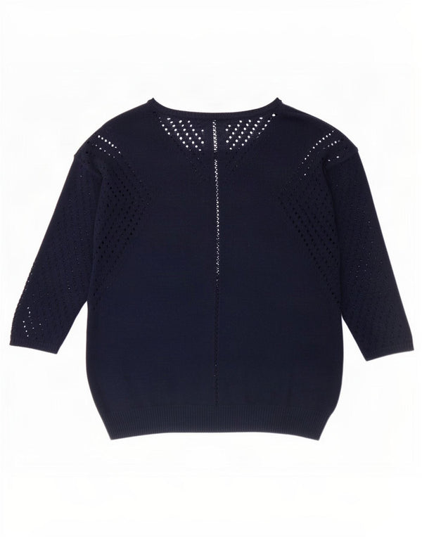 Marks & Spencer Damen Durchsichtiger Pullover mit U-Boot-Ausschnitt, UK 12, Medium Na
