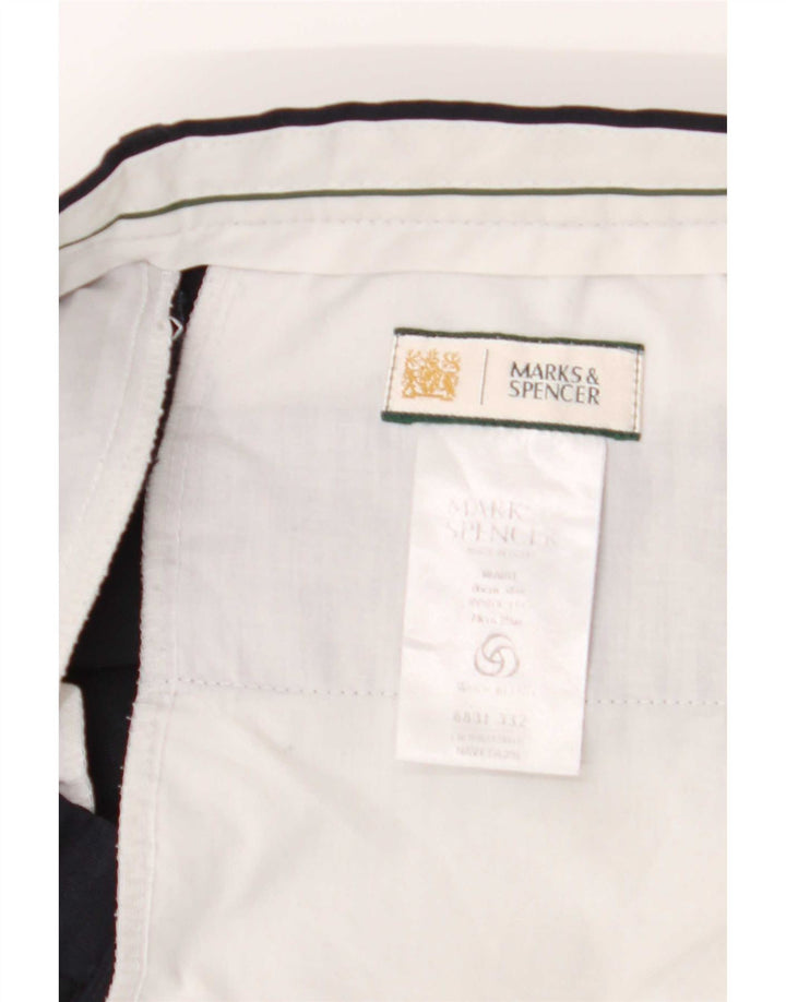 Gerade Herren-Anzughose von Marks & Spencer, W34, L29, Marineblau, Polyester