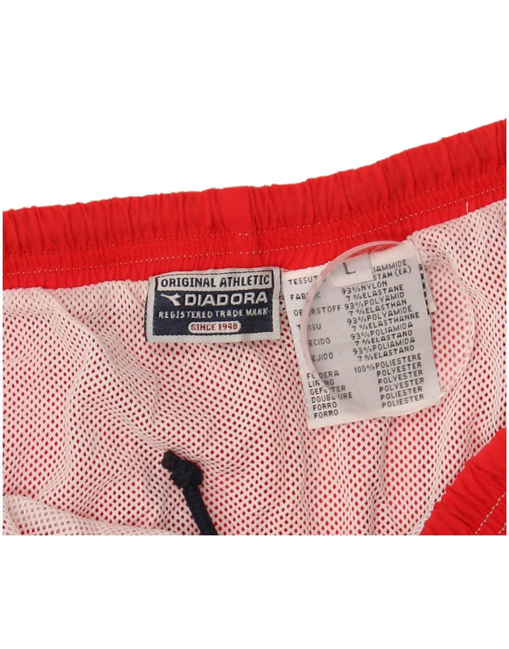 DIADORA Damen Badeshorts UK 14 Large Rot Polyamid