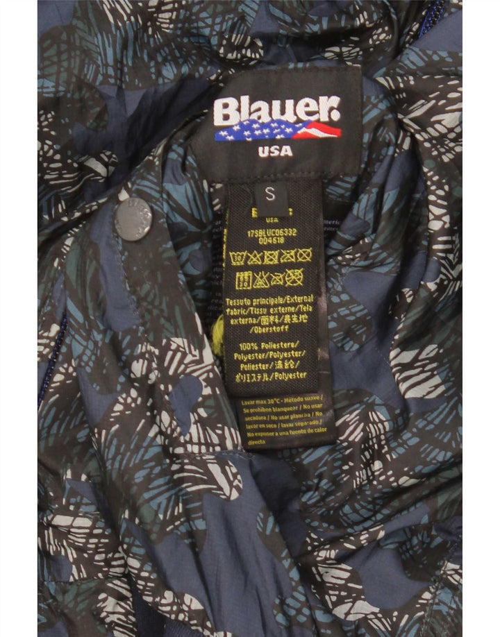 Blauer Herren Wende-Bomberjacke UK 36 Small Blau Polyester