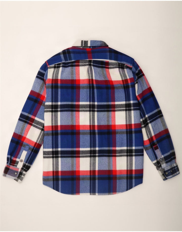 Vintage Herren Flanellhemd XL Blau kariert
