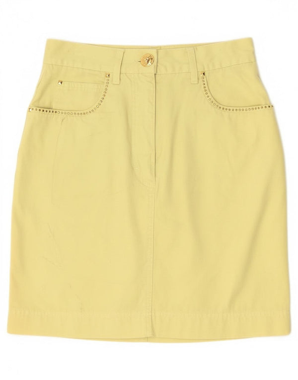 Laurel Damen Minirock EU 38 Medium W28 Gelbe Baumwolle