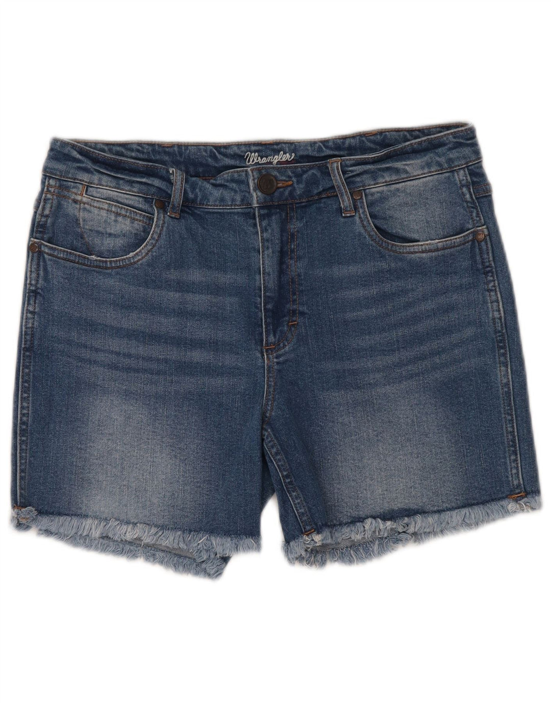 WRANGLER Damen Jeansshorts US 7 Medium W32 Blaue Baumwolle