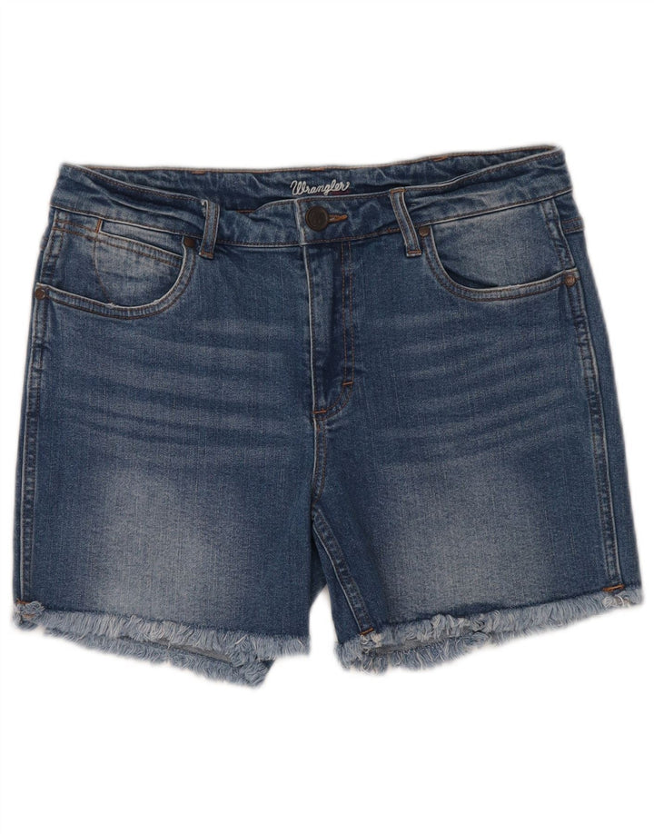 WRANGLER Damen Jeansshorts US 7 Medium W32 Blaue Baumwolle
