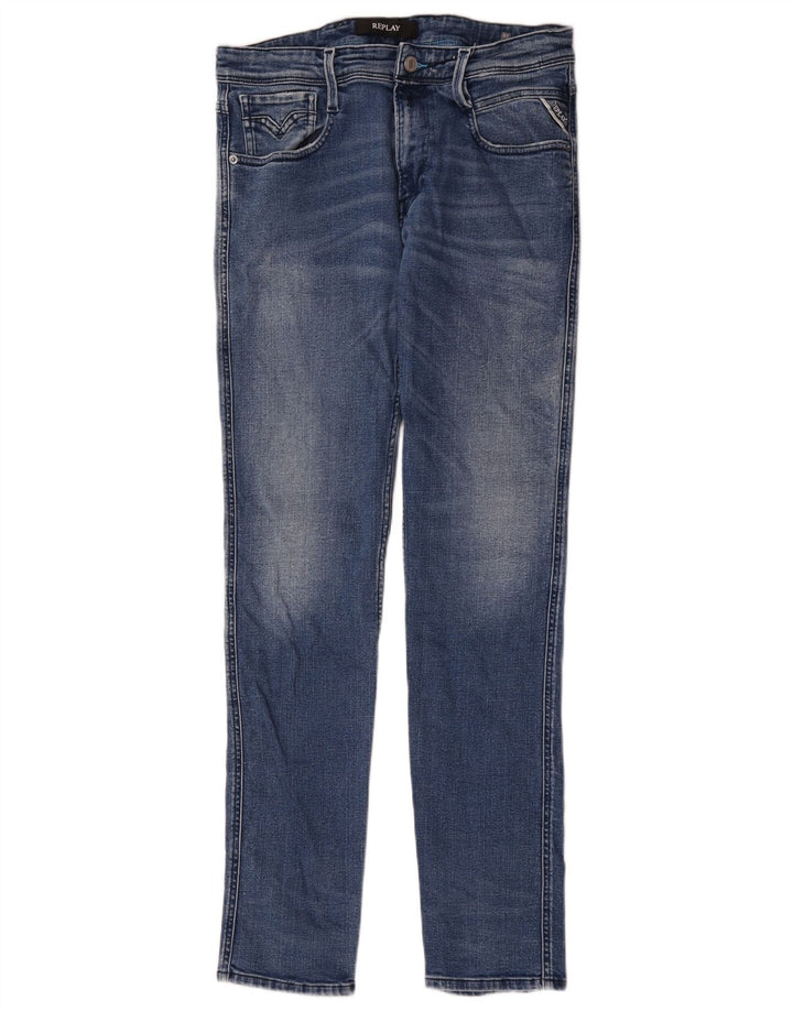 Replay Damen Slim Jeans W32 L32 Blau