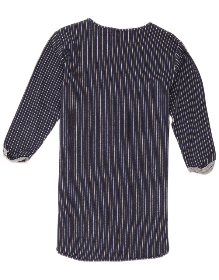 Topshop Damen-Etuikleid, UK 12, mittelmarineblau, gestreift, Baumwolle