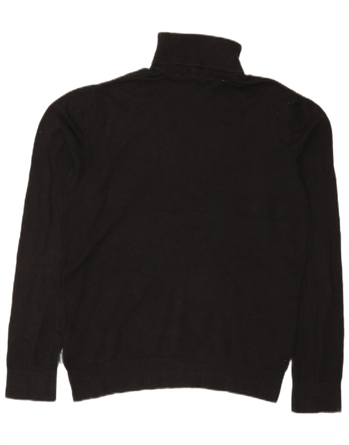Jack & Jones Herren-Rollkragenpullover aus mittelschwarzer Baumwolle