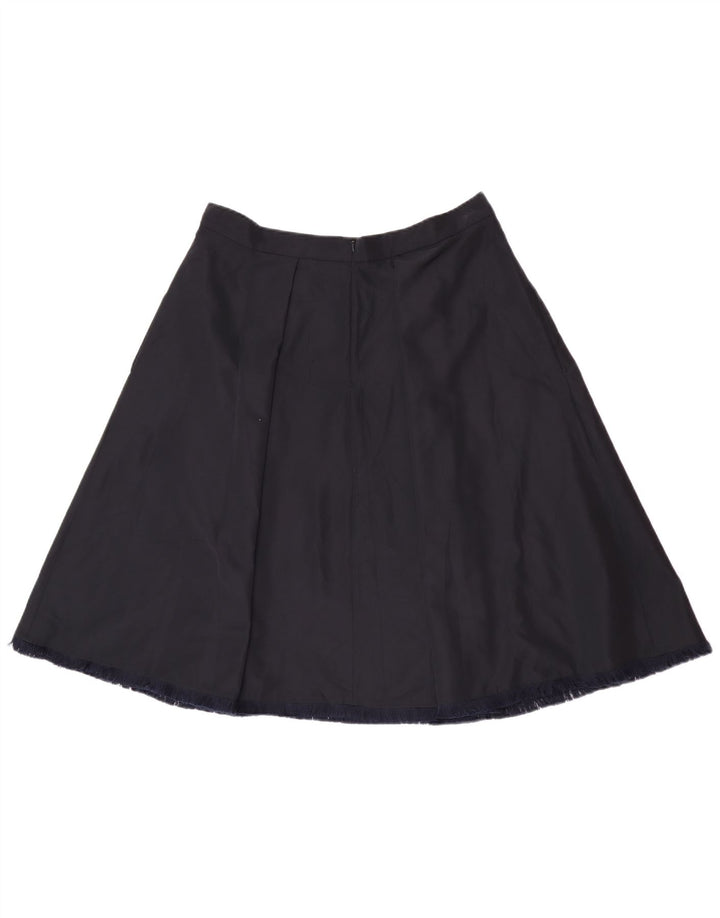 Max Mara Damen-Rock in A-Linie mit hoher Taille, UK 18, XL, W32, Marineblau, Polyester