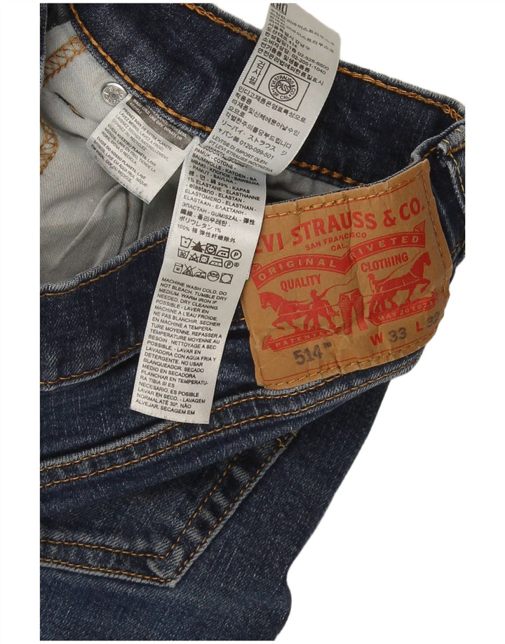 Levi's Herren 514 Straight Jeans Größe 33W33 L32 Blaue Baumwolle