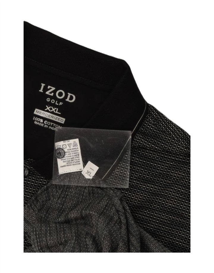 IZOD Mens Golf Polo Shirt 2XL Grey Flecked Cotton Vintage Izod and Second-Hand Izod from Messina Hembry 