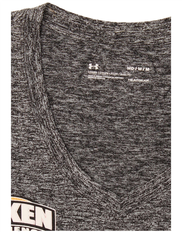 UNDER ARMOUR Damen Heat Gear Graphic T-Shirt Top UK 14 Mittelgrau