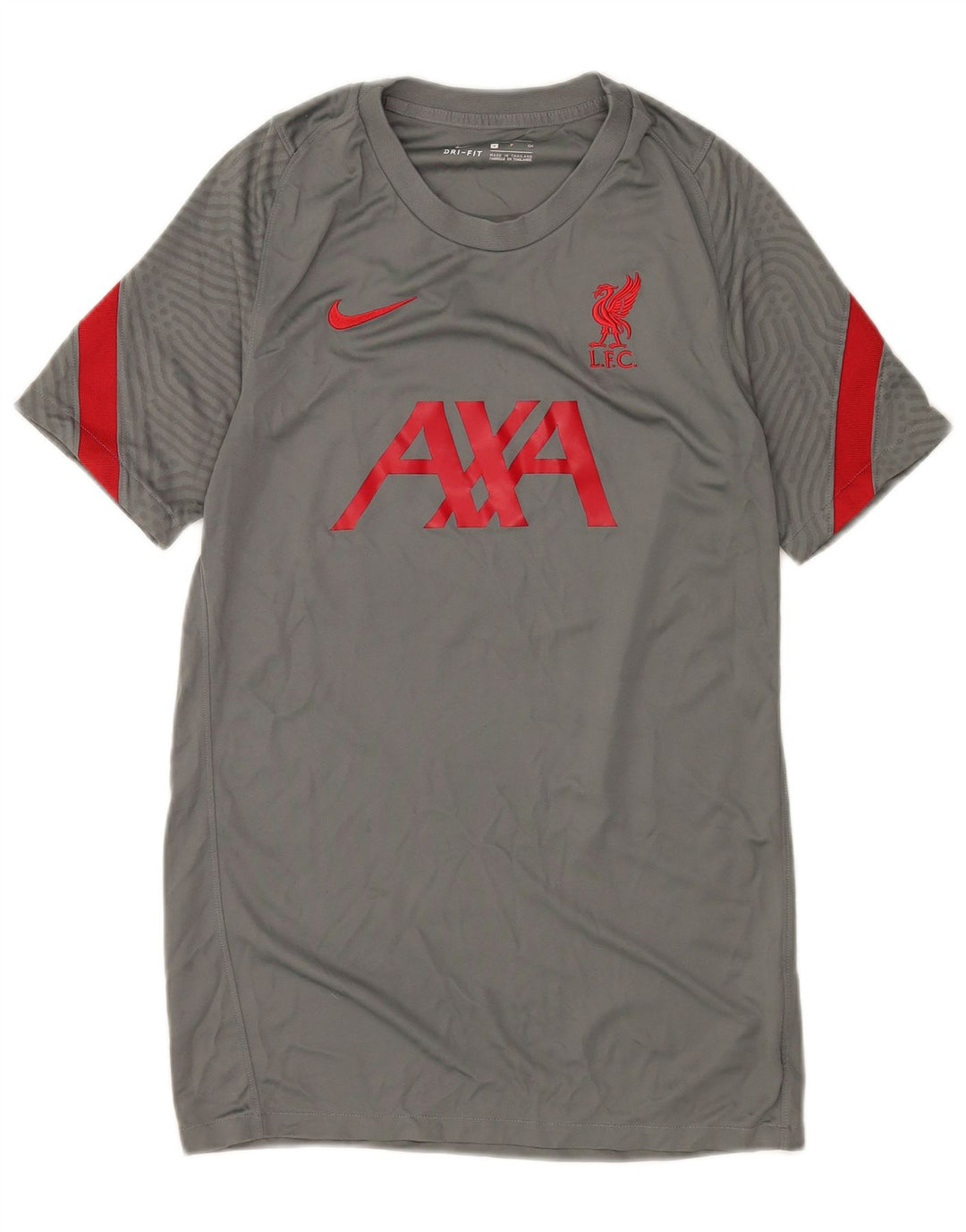 Nike Herren-T-Shirt „Liverpool“ mit Grafik, Größe S, graues Farbblock-Polyester