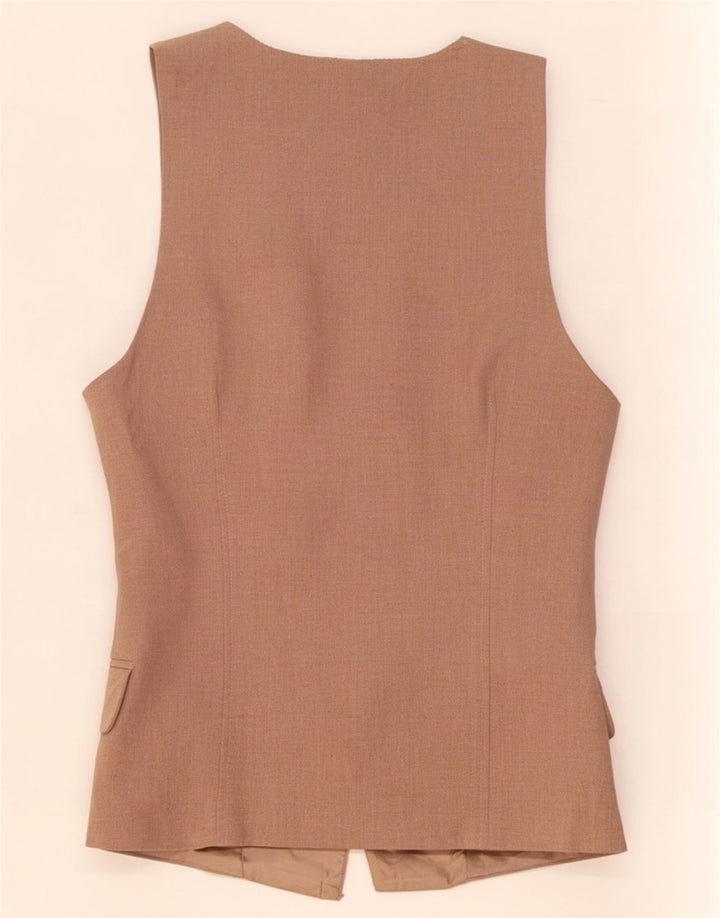 Zara Damen OPEN Weste UK 4 XS Beige Polyester