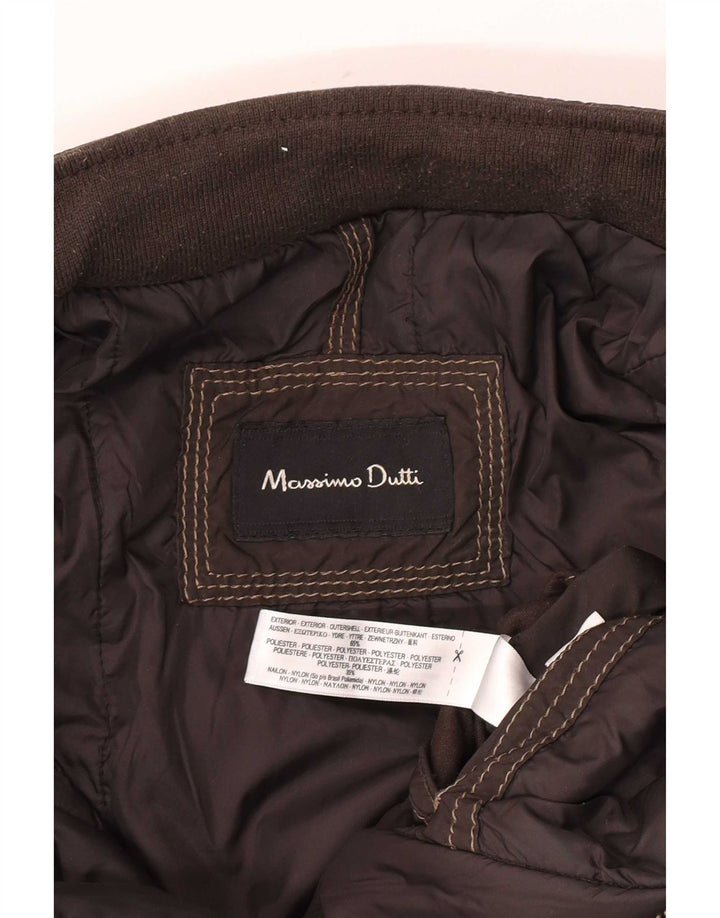 Massimo Dutti Herren Wattierte Jacke Groß Braun Polyester