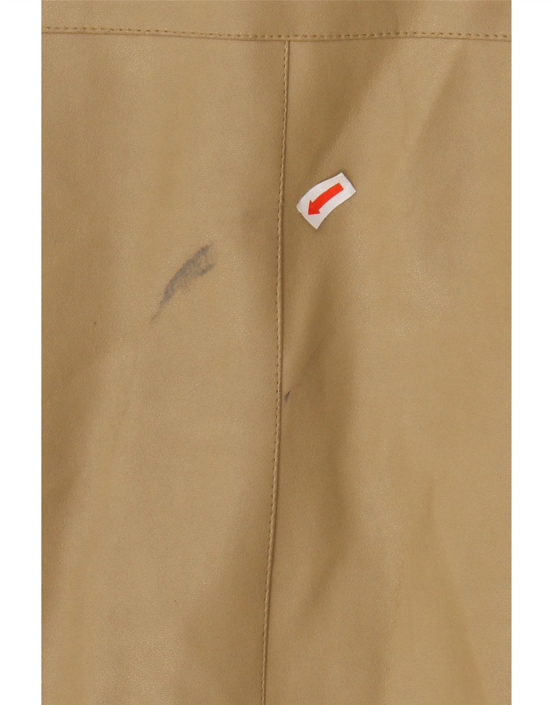 VINTAGE Womens Faux Leather Bomber Jacket UK 14 Medium Beige PVC