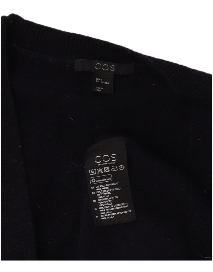 Cos Damen-Strickjacke in Übergröße, Gr. 10, Größe S, marineblau, Wolle