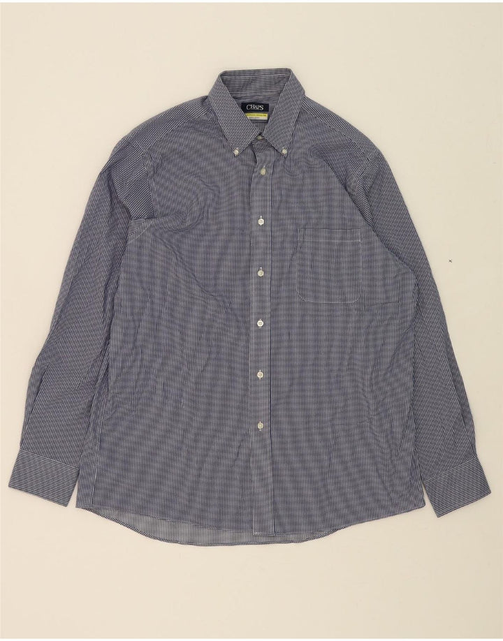 CHAPS Mens Regular Fit Shirt SIze 16 1/2 Large Blue Check Cotton Vintage Chaps and Second-Hand Chaps from Messina Hembry 