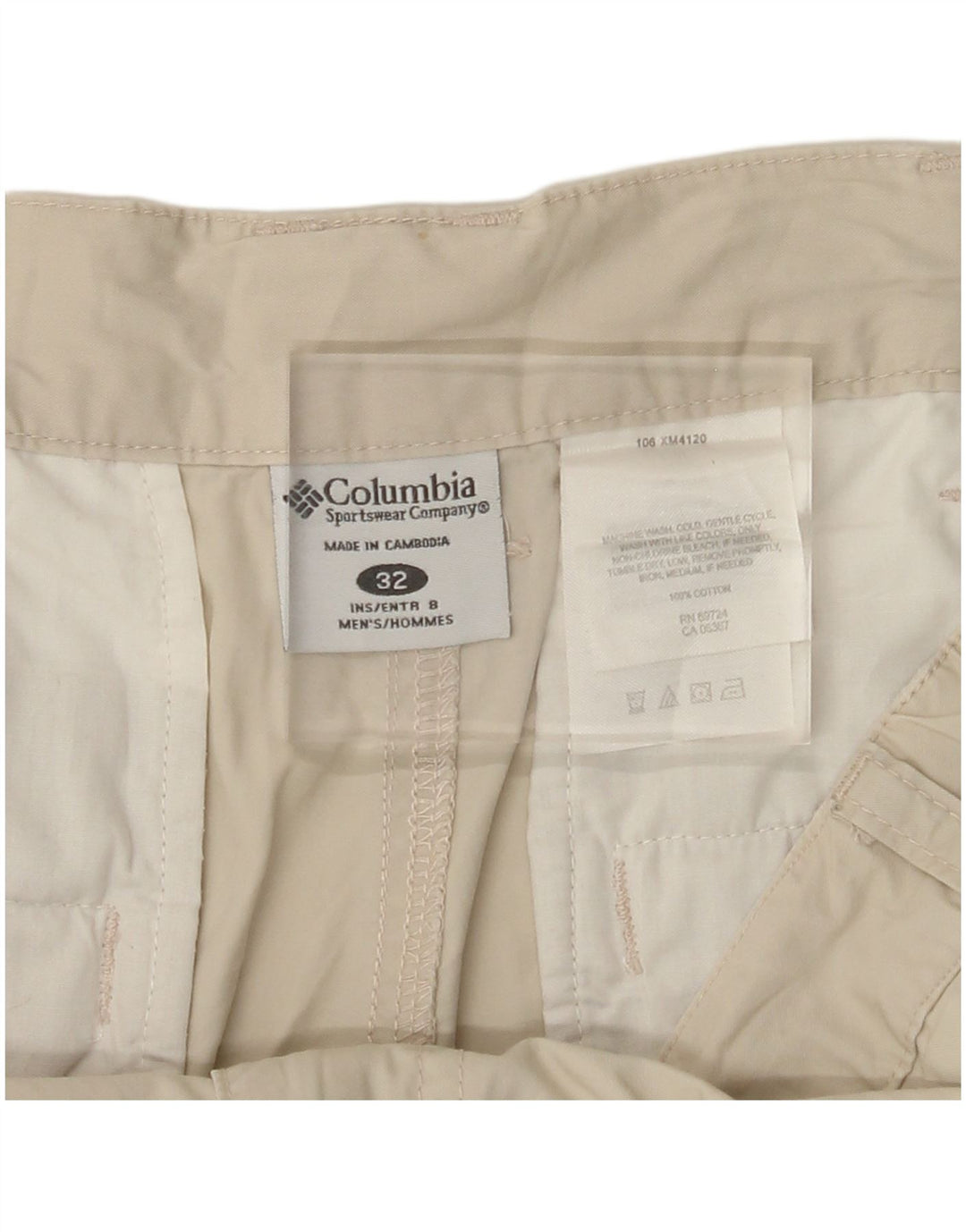 COLUMBIA Herren Cargoshorts W32 Mittelbeige Baumwolle