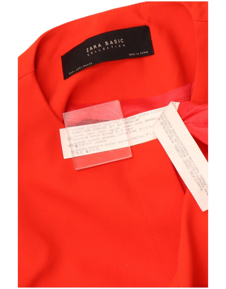 ZARA Damen-Blazer mit 3/4-Ärmeln, offenem Schnitt, Gr. 40, Größe L, Orange, Baumwolle